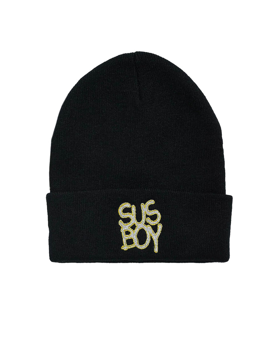 Iced Out Beanie in Black